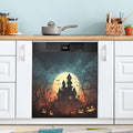Halloween Pumpkins Orange House Dishwasher Magnet Cover for Front Panel Magnetic Dishwasher Cover Decorative Refrigerator Magnet Covers Dishwashers Magnetic Sticker for Home Kitchen Decor, 23" x 26"