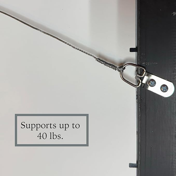D-Ring Picture Hangers with Screws – 50 Pack Two Hole Wide Strap Hangers for Picture Frames, Photos, Mirrors, Wall Decor, and Paintings – 40 lb Capacity