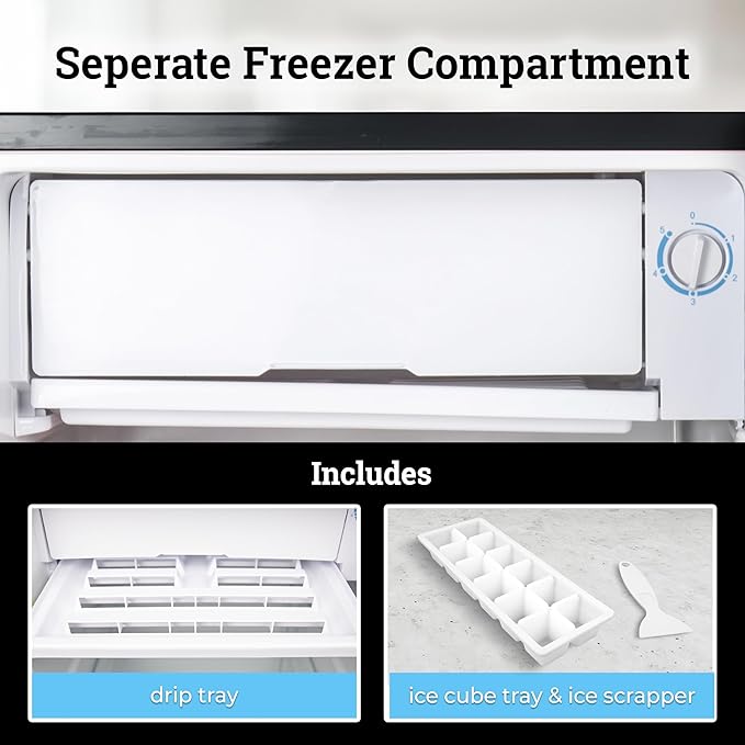 Igloo 2.6 Cu.Ft. Compact Refrigerator with Freezer, 2 Shelfs, Perfect for Homes, Offices, Dorms, Platinum