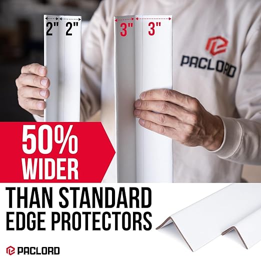Extra-Wide 48" x 3" x 3" Reinforced Cardboard Edge Protectors (Pallet of 1290) – 0.225" Heavy-Duty Thickness – Cardboard Edge Protectors for Shipping – American Quality Pallet Edge Protector