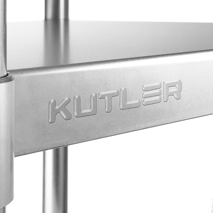 KUTLER Stainless Steel Table 30 x 12 Inches, NSF Heavy Duty Commercial Kitchen Prep and Work Table with Undershelf for Restaurant, Hotel, Home