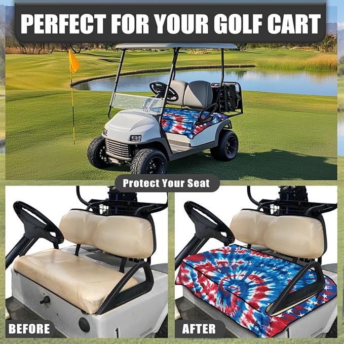 Golf Cart Seat Cushion Cover with Durable Non-Slip Backing, Waterproof Protection and Comfortable Fabric for Golf Course and Outdoor Utility Use