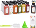 Plastic Juice Bottles 150 pcs 8 oz Empty Plastic Water Bottles with Caps Reusable Clear Beverage Containers for Drinking, Juicing, Smoothie, Water with 2 Brushes, 2 Funnels, 160 Stickers (8 OZ)