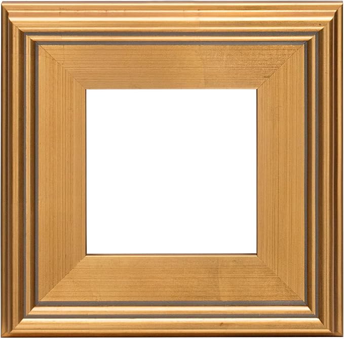 Creative Mark Plein Air Style Frame, Hand Leafed Gold, 8x8-2.75" Wide Moulding with 1/2" Rabbet Depth, Open Back W/O Glazing, Museum Quality, For Art Panels, Stretched Canvas, Pictures & More
