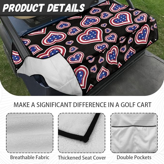 Golf Cart Seat Cover Cushion Featuring Soft Towel Fabric, Waterproof Layer and Secure Fit for Comfortable Daily Outdoor Use