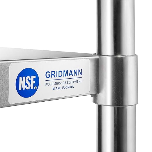 GRIDMANN Stainless Steel Work Table 30 x 30 Inches, NSF Commercial Kitchen Prep Table with Under Shelf for Restaurant and Home