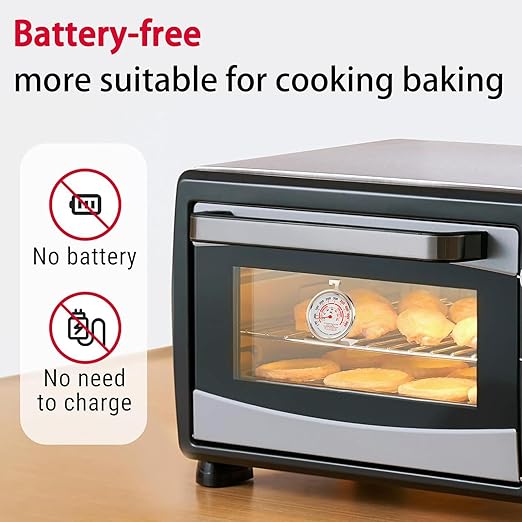 CloudHand Oven Thermometer for Gas/Electric Oven, Oven Temperature Gauge with Hanger&Base, Instant Read Stainless Steel Kitchen Thermometer 20-260°C/50-500°F 2PCS 2Pcs