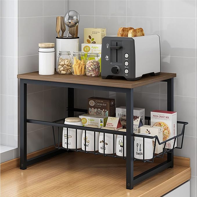 Microwave Storage Rack Microwave Oven Rack Stand Kitchen Counter Top Organizer Counter Toaster Storage Stand Dish Rack Utility Organizer Shelf Stand/30.5Cm