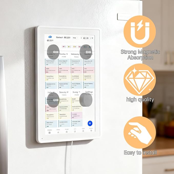 Magnetic Fridge Mount for Skylight 15 Inch Calendar, Refrigerator Calendar Magnet,Rubber Surface Coating to Prevent Scratches, No-Drill, Easy to Install, Convenient to Disassemble, Firm and Secure