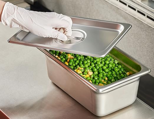 CURTA 6-Pack 1/4 Size Steam Table Pan Cover With Handle, NSF, Hotel Pan Lid, Catering Food Lid