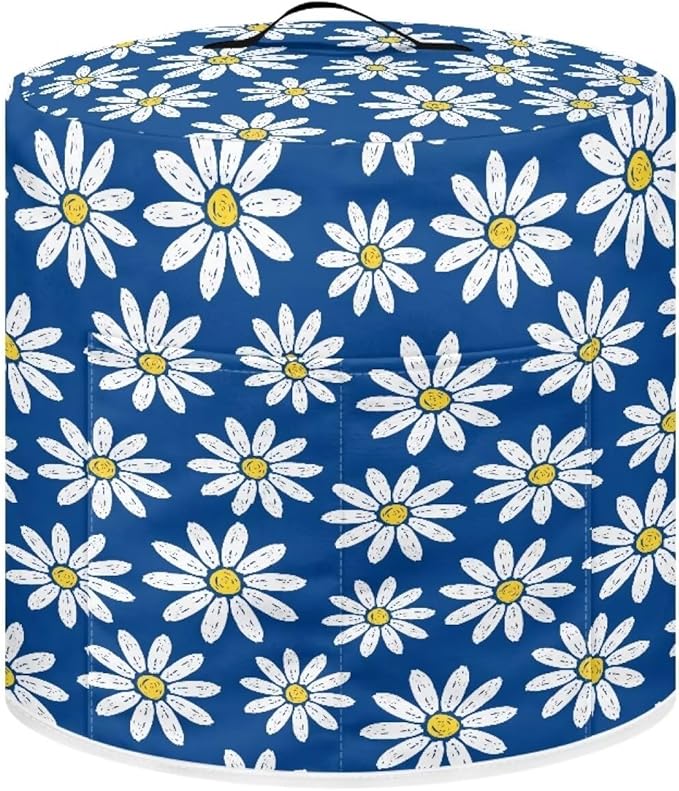 Flashideas Daisy Pressure Cooker Cover for Women Dust Protection Insulated Rice Cooker Cover Water Resistant Dust Cover with Pockets for Instant Pot 6 Quart Vintage Appliance Cover for Kitchen