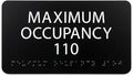 ALPHA DOG ADA SIGNS Custom Maximum Occupancy Sign 4x8 Inch - Personalized Room Capacity Limit Sign with Grade 2 Braille - ADA Compliant Business Signage - Made in USA - Black