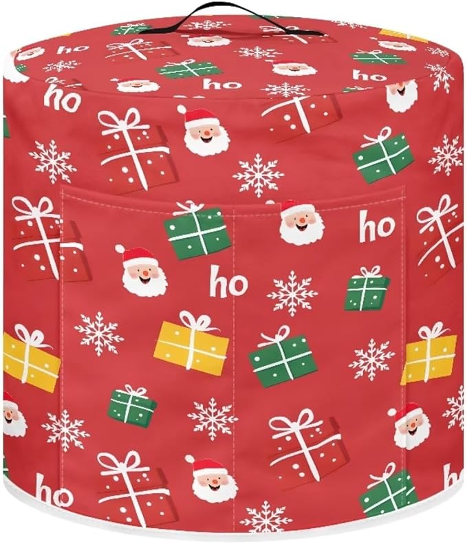Pressure Cooker Cover for Women,Santa Claus Print Dust Protection Insulated Rice Cooker Cover Lining Dust Cover with Pockets for Instant Pot 6 Quart Appliance Cover