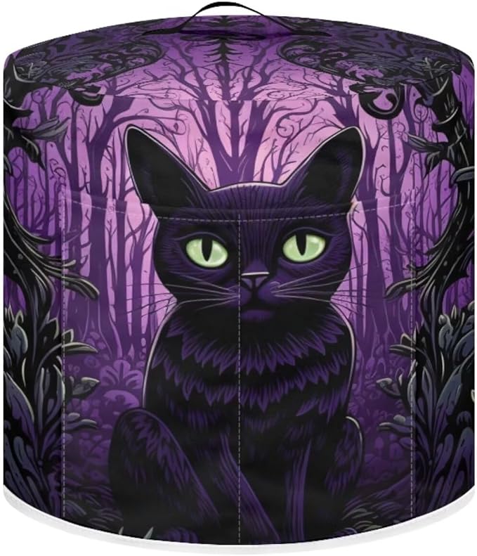 TODIYADDU Purple Gothic Cat Pressure Cooker Cover for 6 Quart Instant Pot Insulated Kitchen Appliance Dust Cover for Round Pressure Cooker Slow Cooker Practical Instant Pot Air Fryer Accessories