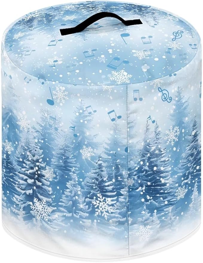 Christmas Theme Kitchen Appliance Dust Cover 8 Quart Pressure Cooker/Air Fryer/Rice Cooker Cover with Top Handle and Storage Pocker, Cute Snowman Blue