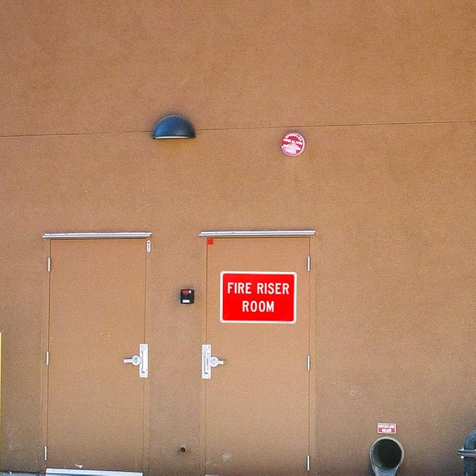 2-Pack Fire Riser Room Sign, 10"x 7" .04" Aluminum Reflective Sign Rust Free Aluminum-UV Protected and Weatherproof