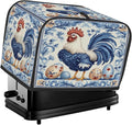 Toaster Cover 4 Slice, Easter Blue Cock Pattern Egg Anti Dust Protector for Bread Maker, Waterproof Kitchen Appliances Accessories
