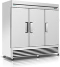 COOLCHEF 81" Commercial Refrigerator 72 Cu.Ft, Stainless Steel 3-Door Reach-in Fridge, 33–40℉, Air Cooling, LED Light, 9 Shelves, R290, ETL