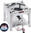 ARC Stainless Steel Single Burner Propane Stove, 200,000BTU High-Pressure Heavy-Duty Propane Burner Cooker, Burners for Outdoor Cooking For Turkey Fry, Seafood Boil (16.5"x16.5" Cooking Surface)