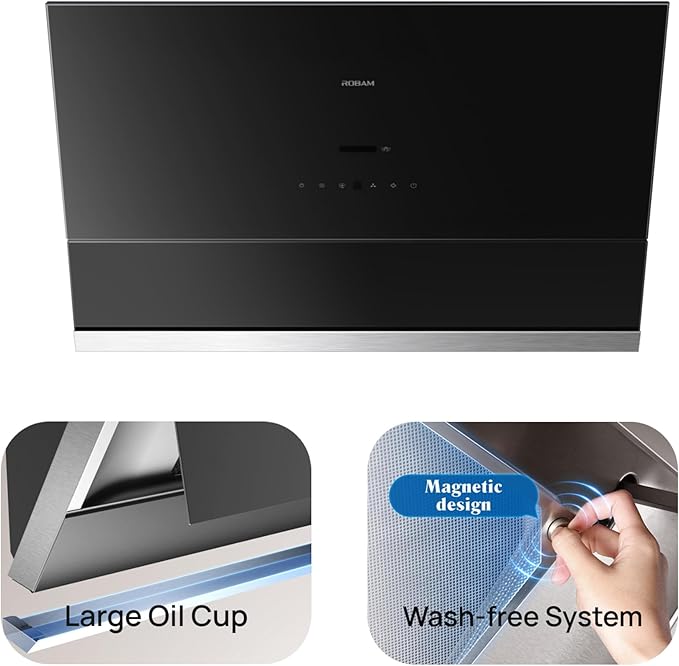 ROBAM Under Cabinet or Wall Mount Kitchen Range Hood 30" R-Max3 White, 1200CFM Auto-Adjust Speed Control with LED Lights Vent Hood, Fingerprint Resistance and R-Link Tech