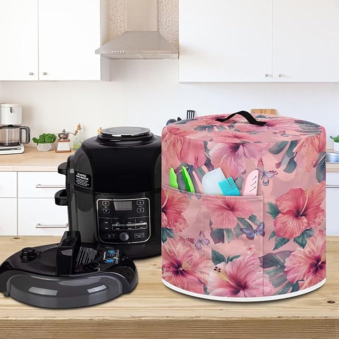 Tropical Floral Dust Cover Instant Pot Heavy Duty Waterproof Dust Pressure Cooker Cover Case for Instant Pot Pressure Cooker Instant Pot Appliance Covers Pressure Cooker Size M