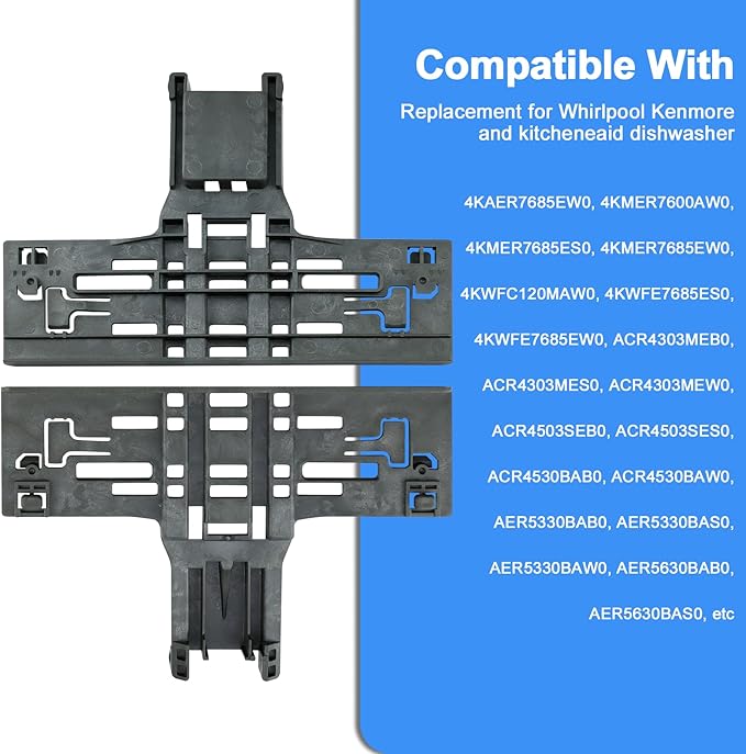 Upgraded WPW10546503 Dishwasher Top Rack Adjuster Compatible with Kitcheneaid Dishwasher Parts Upper Rack, Includes W10546503 W10195840 W10195839 W10250160 Part for Whirlpool kenmore Dishwasher, 8 PCS