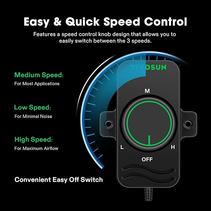 VIVOSUN Inline Booster Duct Fan 6” 275 CFM with Speed Controller, HVAC Exhaust Ventilation Fan with Low Noise for Basements, Bathrooms, Kitchens, Attics, Grow Tents