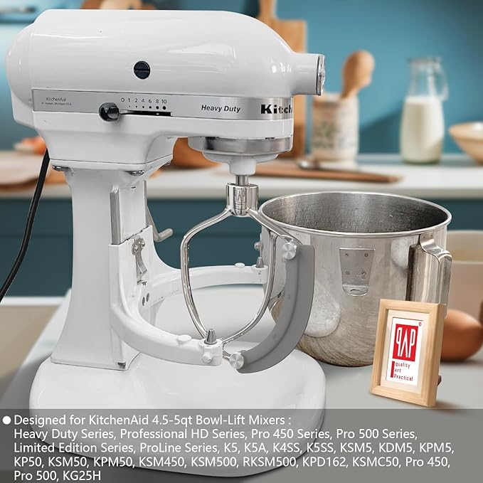 Flex Edge Beater Pro FEB5HD for KitchenAid 5QT Bowl-Lift Stand Mixers - Stainless Steel Flat Beater with Replaceable Silicone Edges.