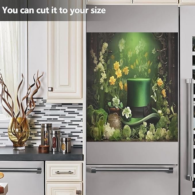 Dishwasher Magnet Cover, St. Patrick Hat Magnet Sticker Fridge Panel Decal for Home Kitchen Decor, 23x26 in