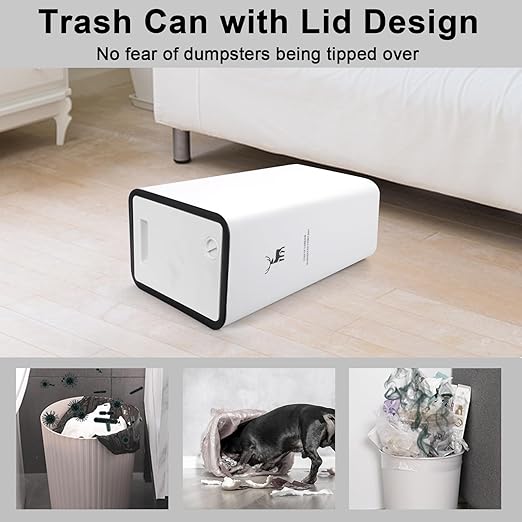 XPIY Trash Can with Lid, 2 Pack 4 Gallons/15 Liters Garbage Can with Press Top, Small Trash Can Dog Proof, Plastic Trash Bin, Waste Basket for Bathroom|Kitchen|Bedroom|Office (1, Blackwhite)