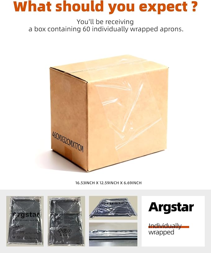Argstar 2 Pack Server Apron with 4 Pockets, Waitress Waiter Waist Short Aprons(Available in 60/120 Pack)