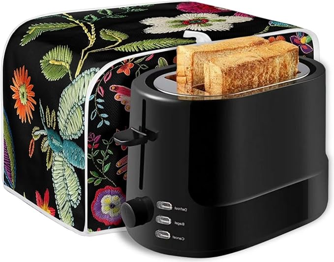 Hummingbird Print Toaster Cover 2 Slice Universal Size Kitchen Appliance Cover Dust Fingerprint Protection Kitchen Home Decor