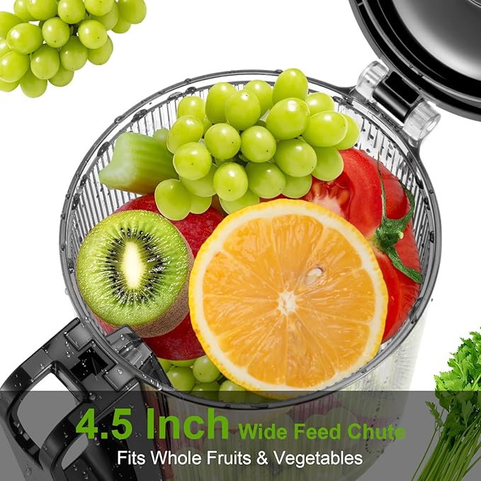 Masticating Juicer Attachment for KitchenAid Stand Mixer,Slow Cold Press Juicer for Kitchenaid Accessory with 4.5" Large Feed Chute,2 * 28oz Cups for Whole Fruits & Vegetables by Aifeel