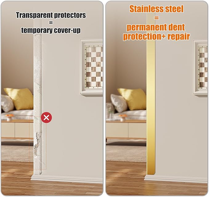 304 Stainless Steel Wall Corner Guards (10, Golden, 2x2x48 Inches)