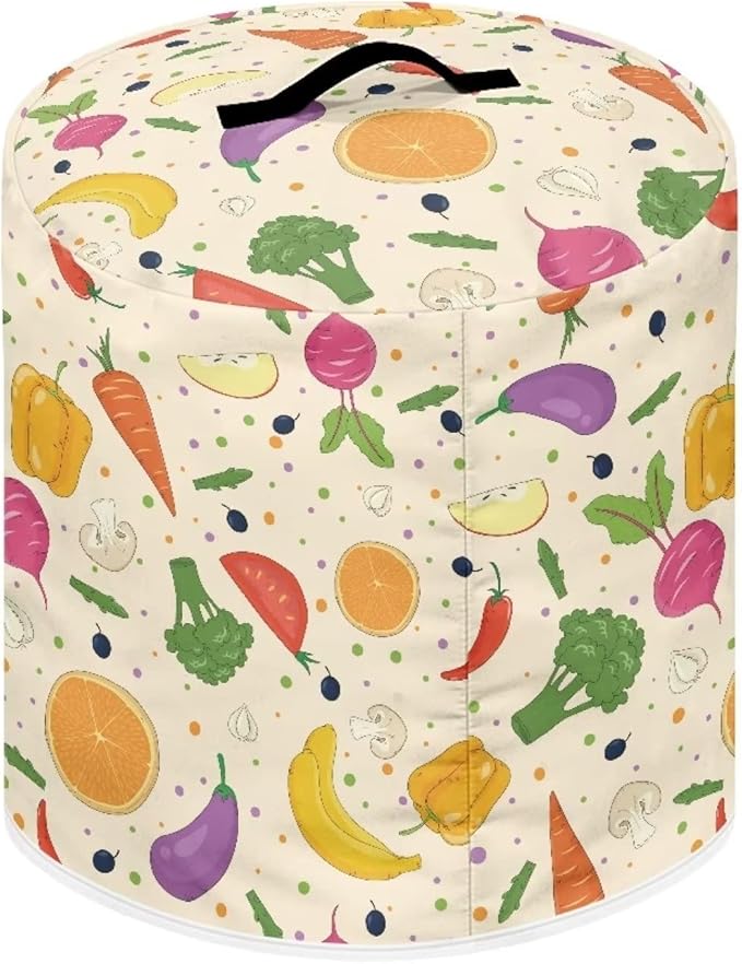 Fruits and Vegetables Print Kitchen Appliance Cover Pressure Cooker Cover 3 qt,Dust Cover with Pockets for Electric Pressure Cooker Air Fryer Rice Cooker Steamer Toaster Oven