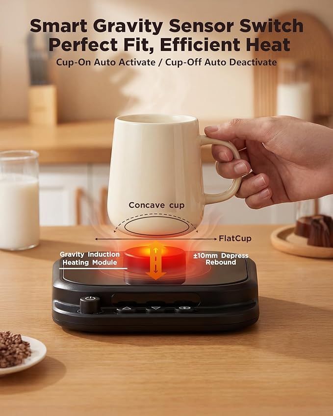 Coffee Mug Warmer for Desk-Fastest Heating Mug Warmer with Temperature Display Smart Candle Warmer Ideal Coffee Gifts & Accessories,Settings&1-12H Timer Auto Shut Off. Beverage Warmer for Coffee,Tea.