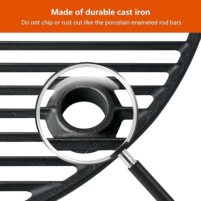 19.5" Cast Iron Round Grill Grate Grid for Pit Boss K24,Akorn Kamado Ceramic Grill,Char-Griller 16620,Louisiana Grills K24,Solid Rod Round Coookin Grate Grill Grids