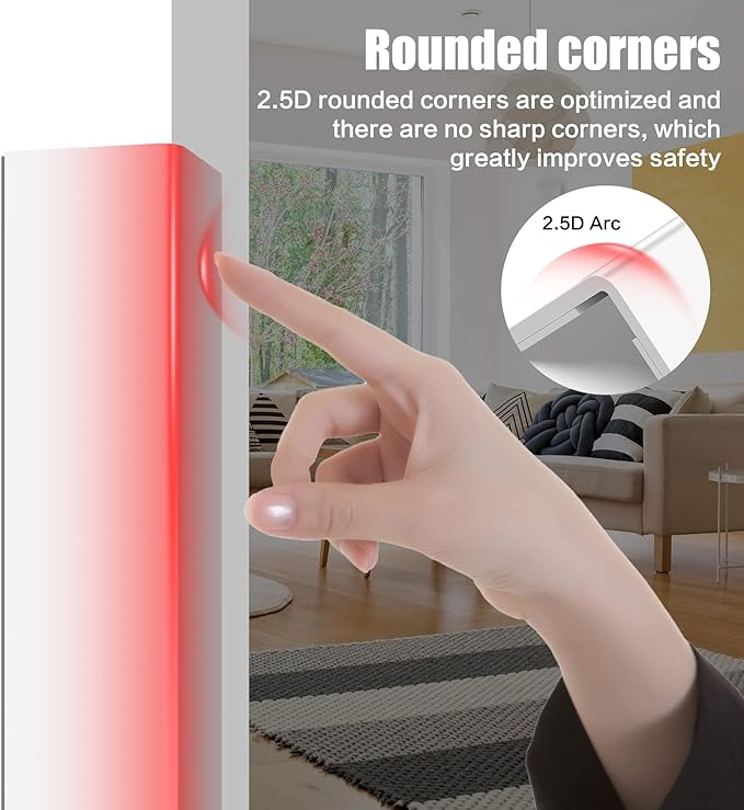 Wall Corner Protector, Walls Edge Protector，Self-Adhesive Wall Corner Guards, PVC Double Side Edge Protector, Furniture Stairs Guard (White Self-Adhesive, 2pcs x 47.2" L x 1.97" W)
