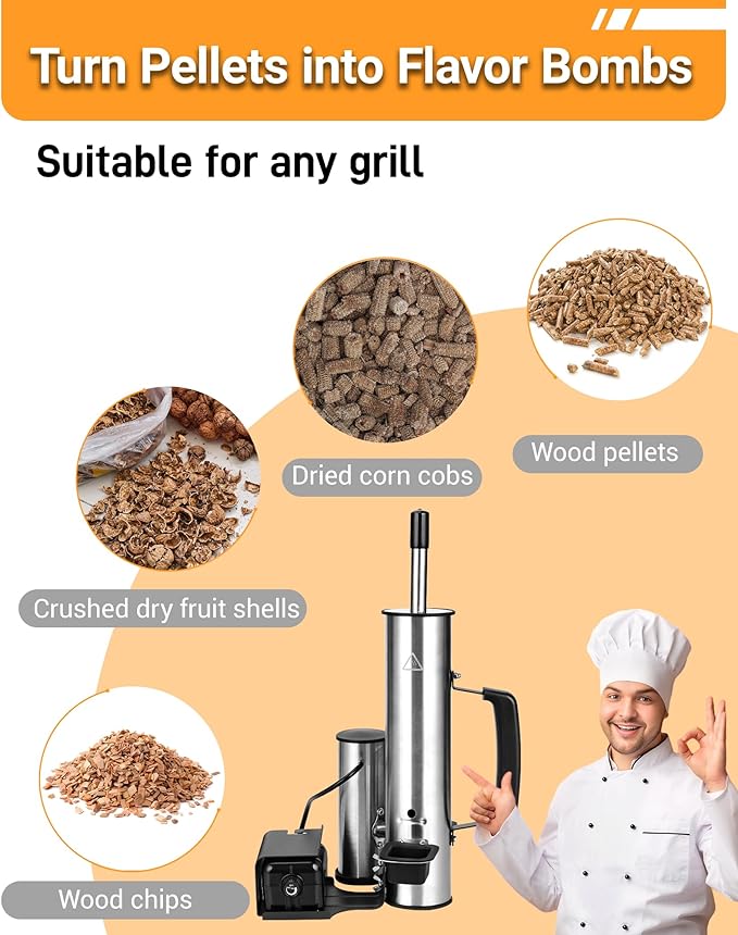 Cold Smoke Generator for Any Grill - 304 Stainless Steel Smoker Tube, Double Tube to Cut Tar for Non-Greasy Taste, Anti-Scald Handle, Camping/Backyard BBQ, Savor Rich Clean Flavor Easily