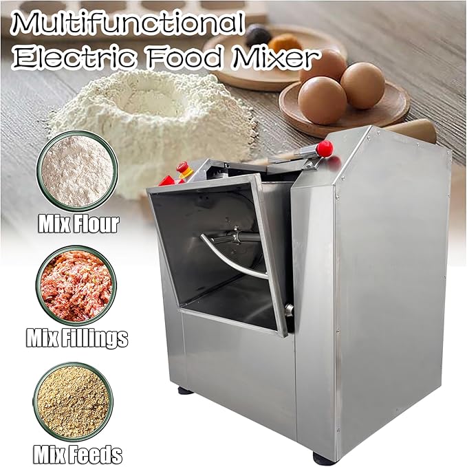 INTSUPERMAI 110V Commercial Dough Mixer Machine 50 KG Kneading Capacity Electric Food Mixer Flour Mixer 3000W/4HP for Dough Mixing Kneading
