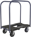 SNAP-LOC, All Terrain, Moving Dolly 4 Wheels Panel Cart with Panel Bars, Heavy Duty Dolly Cart, 6 Inch Casters, E Strap Attachment Included, 1,500 lb Capacity, Made in USA, Black