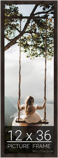 wallsthatspeak 12x36 Espresso Brown Picture Frame for Puzzles Posters Photos or Artwork