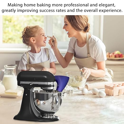 White Stand Mixer Attachment,Flour Funnel for Kitchen Aid Mixer,No Mess Anti Spill Design for 4.5-5 Qt Tilt Head Dishwasher Safefor Normal Temperature Wash, Baking Tool