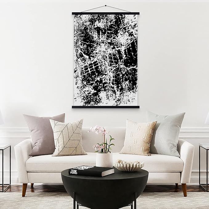 28x22 28x40 28x20 Poster Frame, Magnetic Light Wood Wooden Frame Hanger for Photo Picutre Canvas Artwork Art Print Wall Hanging (1 Pack, 28", Black)