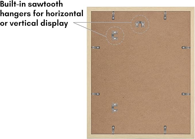 Americanflat 16x20 Picture Frame with Polished Plexiglass - Set of 5 - Use as 11x14 Frame with Mat or Display 16x20 Photo Without Mat - Galleria Collection - Picture Frames for Wall - Natural Oak