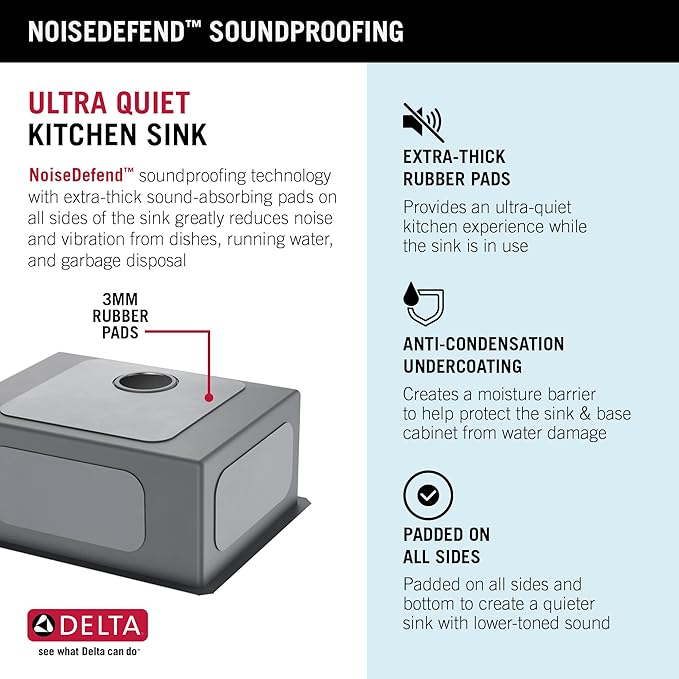 DELTA FAUCET Delta Lenta 24-inch Undermount 16 Gauge Stainless Steel Single Bowl Laundry Utility Kitchen Sink with Accessories, 953034-24SL-SS, Satin