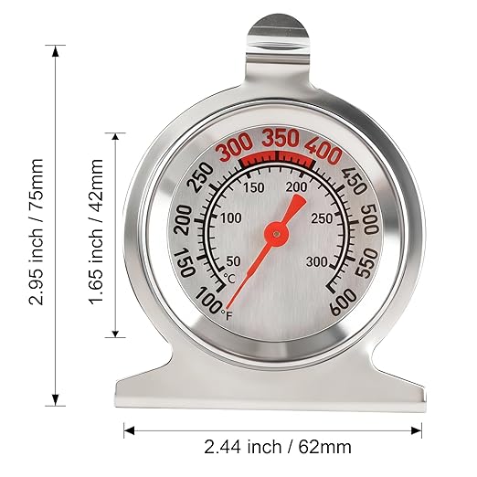 CloudHand Oven Thermometer 50-300°C/100-600°F Electric/Gas Oven Temperature Gauge Baking Thermometer Stainless Steel Instant Read Thermometer for Cooking 2Pcs