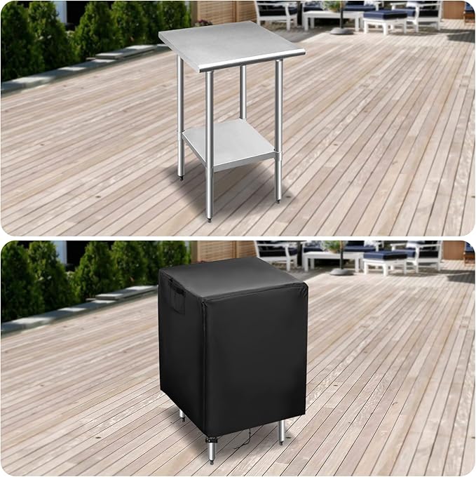 Outdoor Prep Table Cover,24 Inch Waterproof Stainless Steel Prep Cart Table Cover,Patio Kitchen Grill BBQ Food Prep Table Cover - 24 x 24 x 34 Inch
