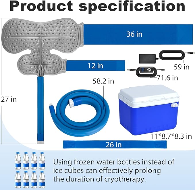 Ice Machine for Shoulder After Surgery, Shoulder Rotator Cuff Cold Therapy Machine Compression Pad Cryotherapy Machine for Post-Surgery Care, Ice Therapy System for Knee, Elbow, Joint (6-Quart)