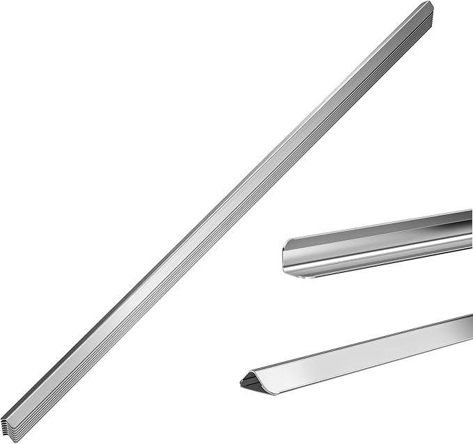 0.5x0.5x48 Inches 304 Stainless Steel Wall Corner Guards (5-Pack) Heavy Duty Rounded Corner Protector, Smooth Folded Edge Design for Wall Protection Stainless Steel Slab